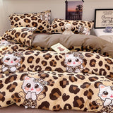 Cifeeo-2025 Spring Bedding Set Fashion Duvet Cover Set No Filler Flat Sheet Pillowcases Boys Girls Cute Twin Queen Size Ins Spring New Bedding Linen