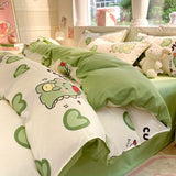 Cifeeo-2025 Spring Bedding Set Kawaii Bedding Set for Kids Ins Twin Queen Size Duvet Cover Flat Sheet Pillowcase No Filler Girls Boys Home Totel Bed Linens