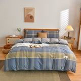 Cifeeo-100% Cotton Bedding Quilt Cover Set with Pillowcase Japan Style Grid  housse de couette 220x240 Duvet Cover set King Size