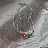 Cifeeo-Vintage Jewelry Y2K Style Boho Kpop Colorful Sugar Star Tassel Pendant Choker Necklace for Women Sweet Love Heart Chain Aesthetic Y2K Jewelry Accessories