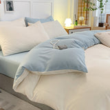 Cifeeo-2025 Spring Bedding Set Ins Nordic Style Bedding Set Flat Sheet Duvet Cover Pillowcase Single Double Queen Size Bed Linen Boys Girls Soft Home Textile