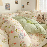 Cifeeo-2025 Spring Bedding Set Kawaii Bedding Set for Kids Ins Twin Queen Size Duvet Cover Flat Sheet Pillowcase No Filler Girls Boys Home Totel Bed Linens