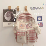 Cifeeo-back to school gifts Multi-pocket Design Women Backpack Teenage Girls School Bags Green Soft Nylon Campus Student Book Bags for School Teen