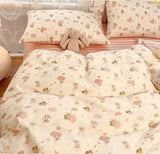 Cifeeo-2025 Spring Bedding Set Nordic Pink Checkerboard Duvet Cover Sets With Pillowcases Flat Sheet Kids Girls Boys Full Queen Twin Size Kawaii Bedding Kit