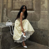 Cifeeo-Elegant Summer Midi Dress 2025 New Arrivals Floral Print Holiday Flare Party Dress Casual Women Dress Wholesale