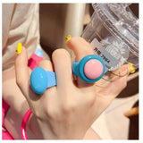 Cifeeo-Vintage Jewelry Y2K Style New Trendy Big Colorful Punk Finger Ring For Girls Personalized Simple Round Rings for Men and Women Party Fashion Jewelry Gifts