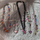 Cifeeo-Vintage Jewelry Y2K Style New Rainbow Lgbt Colorful Pin Necklace For Men Women Choker Unusual Y2k Vintage Jewelry Egirl Accessories Trend Gift