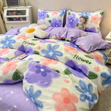 Cifeeo-2025 Spring Bedding Set Cute Bear Duvet Cover Set with Flat Sheet Pillowcases Twin Double Queen Size Bed Linen Boys Girls Home Gift Bedding Textile