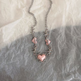 Cifeeo-Vintage Jewelry Y2K Style Love Heart Cross Pendant Necklace For Women Men Personality VintageThin Chain Choker Necklaces Jewelry