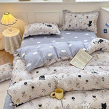 Cifeeo-2025 Spring Bedding Set Kawaii Duvet Cover Set Cartoon Printed with Zipper Bed Sheet Pillowcases No Filler Twin Queen Size Adult Kids Bedding Linens