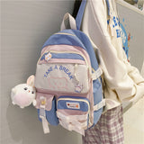 Cifeeo-back to school gifts 2025 Kawaii Cotton Bookbag for Teenager Backpack Women Fashion Travel Mochila Girls Cute Schoolbag Leisure Student Rucksack