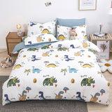 Cifeeo-2025 Spring Bedding Set Kawaii Kids Bedding Set Soft Cotton Flat Fitted Sheet Duvet Cover Pillowcases Single Queen Cartoon Boy Girls Dormitory Bed Linen