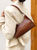 CIFEEO - Crocodile Embossed Baguette Bag  - Women Shoulder Bags