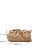 CIFEEO - Ruched Chain Shoulder Bag  - Women Shoulder Bags