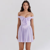 Cifeeo-Minigmingxi Summer Holiday Dress 2025 New in Mesh Off The Shoulder Dress Elegant Mini Slim Fiting Fashion Dresses Wholesale