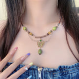 Cifeeo-Vintage Jewelry Y2K Style beautiful fairy pearl heart necklace Fairycore Goblincore Cottagecore Handmade y2k necklace Gift Present Fairy Magic