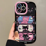 Cifeeo-gifts Cute Cartoon Protective Case With Clip Black Cat Phone Case