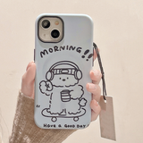 Cifeeo-gifts Kawaii Skateboard Bear Magnetic Card Holder Phone Case
