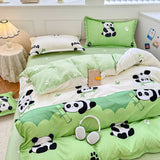 Cifeeo-2025 Spring Bedding Set Lucky Dog Bedding Set Cute Cartoon No Filler Twin Full Size Duvet Cover Flat Sheet Pillowcase Fashion Girls Boys New Bed Linen