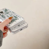Cifeeo-gifts Snowflake Quicksand Green Pine Trees Phone Case
