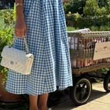 Cifeeo-Elegant and Beautiful Women Dresses 2025 Summer Spaghetti Strap Long Plaid Dress with Pocket Female Vacation Dress