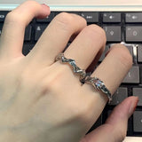 Cifeeo-Vintage Jewelry Y2K Style 1PC Vintage Black Big Cross Open Ring For Women Party Jewelry Men Trendy Gothic Metal Color Finger Ring