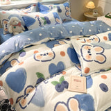 Cifeeo-2025 Spring Bedding Set Lucky Dog Bedding Set Cute Cartoon No Filler Twin Full Size Duvet Cover Flat Sheet Pillowcase Fashion Girls Boys New Bed Linen