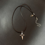 Cifeeo-Vintage Jewelry Y2K Style Vintage Leather Brown Stone Pendant Necklace Stacking Choker Temperament Clavicle Chain for Women Girl Autumn Winter Necklace