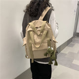 Cifeeo-back to school gifts Luxury School Backpack Women Cute Frog Backpack Waterproof Bagpack School Bags Teenage Girls Nylon Travel Bag Mochila Feminina