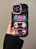 Cifeeo-gifts Cute Cartoon Protective Case With Clip Black Cat Phone Case