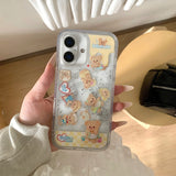 Cifeeo-gifts Cute Quicksand Slide Butter Bear Phone Case