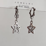 Cifeeo-Vintage Jewelry Y2K Style Korean Fashion Cute Star Swirl Earrings Gothic Charms Rivet Earrings for Women Punk Grunge Jewelry Vintage Accessories Cool