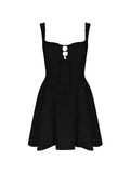 Cifeeo-2025 Summer Lovely A Line Dress Yellow Sexy Party Dresses Hollow Out Lace Up Elegant Holiday Dress Women