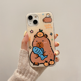 Cifeeo-gifts Kawaii Cartoon Capybara Magnetic Stand Phone Case