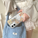 Cifeeo-gifts Cute Quicksand Slide Butter Bear Phone Case
