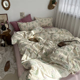 Cifeeo-ins 100% Cotton Bedding Set French Princess Style Duvet Cover Bedclothes Bedspread Pillowcases Flat Sheets Soft Comforter Sets
