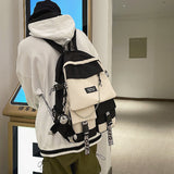 Cifeeo-back to school gifts Japanese Work Clothes Women's Backpack for Girls Panelled Middle High School Bags for Teens Waterproof Women Backpack Luxury New