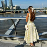Cifeeo-Elegant Summer Midi Dress 2025 New Arrivals Floral Print Holiday Flare Party Dress Casual Women Dress Wholesale
