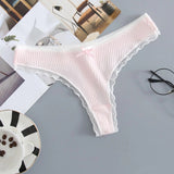 Cifeeo-5PCS Women Cotton Panties Fashion Sexy Breathable Underpants Solid Color Low Waist G-string Lingerie 2025