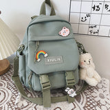 Cifeeo-back to school gifts Multi-purpose Trendy Small Backpack Women Ins Tooling Cute School Bag for Teenage Girls Korean Japanese Harajuku Women's Bookbag