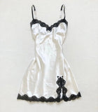 Cifeeo-Vintage Casual Women's Dress Summer Streetwear Bow cute Lace Grunge vintage Harajuku Emo Girls Slim Sexy Fashion Women's suspender Skirt
