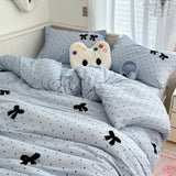 Cifeeo-Polka Dot Washed Cotton Bedding sets Duvet Cover bed sheets with Pillowcase Bedding Linens Set for Queen/King edredones de cama