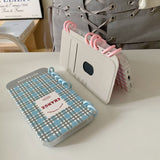 Cifeeo-gifts Simple Blue And Pink Checkered Notebook Phone Case