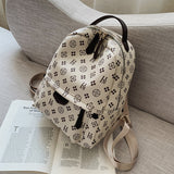 Cifeeo-back to school gifts Small Backpack Women Soft PU Leather Zipper Shoulder Bag Vintage Multifunction Simple Solid Crossbody Bags Travel Daily Bagpack