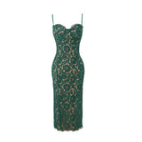 Cifeeo-Midi Green Dress Elegant Sexy Night Wedding Guest Evening Party Dresses Spaghetti Strap Birthday Dress for Women 2025