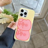 Cifeeo-gifts Cartoon Pink Pig Bell Pendant Phone Case