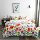 Cifeeo-2025 Spring Bedding Set Nordic Bedding Set with Floral Duvet Cover Pillowcase Ins Bed Linen US AU EU Size Queen Double Home Hotel Bedclothes