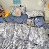 Cifeeo-2025 Spring Bedding Set Cute Bear Duvet Cover Set with Flat Sheet Pillowcases Twin Double Queen Size Bed Linen Boys Girls Home Gift Bedding Textile