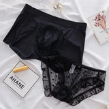 Cifeeo-Couple Panties Sexy Lace Cotton Panties Cozy Lingerie Female Underwear Men Sex Underwear Couple Panties Hot Sale Couple Pants