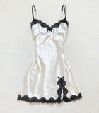 Cifeeo-Vintage Women dress bow lace pink Y2K sexy streetwear Harajuku vintage aesthetic punk emo girl fashion casual Slim chic aesthetic dress